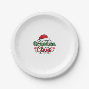 Assiettes En Carton Chapeau de Noël de grand-mère Claus Santa