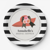 Assiettes En Carton Chapeau Rouge de Style Derby Rose Mariage (Devant)