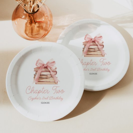 Assiettes En Carton Chapter Two Pink Bow Books 2nd Birthday Party