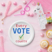 Assiettes En Carton Chaque vote compte l'électeur de campagne (Fête)