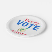 Assiettes En Carton Chaque vote compte l'électeur de campagne (Angle)