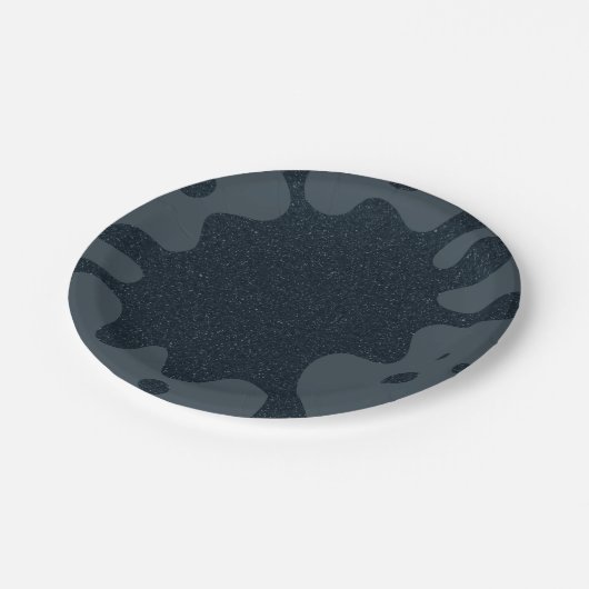 Assiettes En Carton Charcoal Splash Custom Party Paper Plate (Angle)