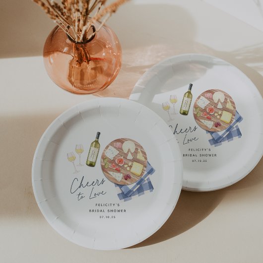 Assiettes En Carton Charcuterie Board Vin & Fromage Cheers à l'amour
