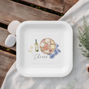 Assiettes En Carton Charcuterie Commission Vins et Fromages Monogramme
