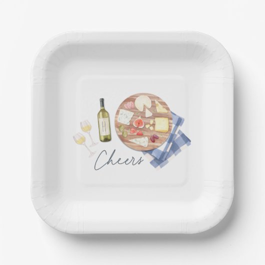 Assiettes En Carton Charcuterie Commission Vins et Fromages Monogramme (Recto)