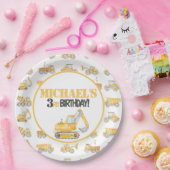 Assiettes En Carton Chariot de construction Plaques d'anniversaire (Fête)