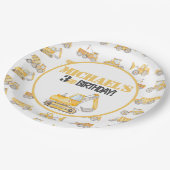Assiettes En Carton Chariot de construction Plaques d'anniversaire (Angle)