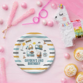 Assiettes En Carton Chariot de construction Plaques de papier d'annive (Fête)