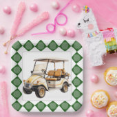 Assiettes En Carton Chariot de golf (Fête)
