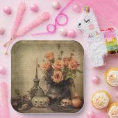 Assiettes En Carton Chariot Halloween vintage (4) (Fête)