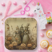Assiettes En Carton Chariot Halloween vintage (5) (Fête)
