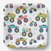 Assiettes En Carton Chariot Monster couleur d'aquarelle moderne (Recto)