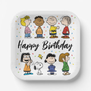 Assiettes En Carton Charlie Brown et Gang Confetti