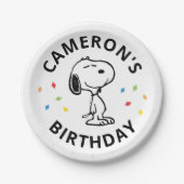 Assiettes En Carton Charlie Brown et Gang Confetti (Devant)