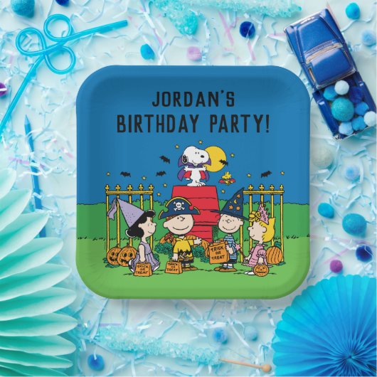 Assiettes En Carton Charlie Brown et Gang Halloween fête d'anniversair (Fête)