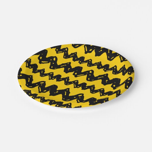 Assiettes En Carton Charlie Brown Zig Zag Motif (Angle)