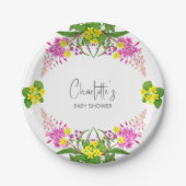 Assiettes En Carton Charmant Floral Jaune rose Fleur sauvage Script (Devant)