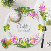 Assiettes En Carton Charmant Floral Jaune rose Fleur sauvage Script