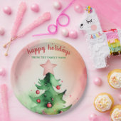 Assiettes En Carton Charmante Pine Tree & Red Ornaming Holiday (Fête)