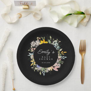 Assiettes En Carton Charme de jardin fleur sauvage Baby shower