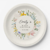 Assiettes En Carton Charme de jardin fleur sauvage | Baby shower (Devant)