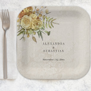 Assiettes En Carton Charme du pays et fleurs de Boho