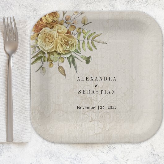 Assiettes En Carton Charme du pays et fleurs de Boho