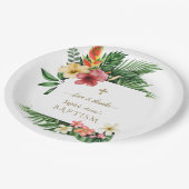 Assiettes En Carton Charme Lush Tropical Garden Fleurs Mariage en fleu (Angle)