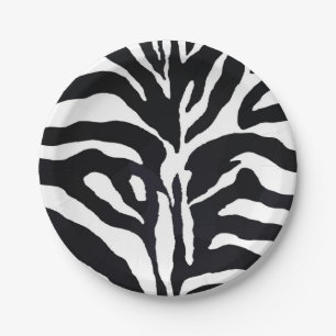 Assiettes En Carton Charme moderne de mode de zèbre noir et blanc