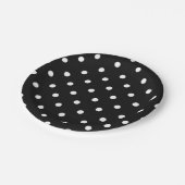 Assiettes En Carton Charme moderne noir et blanc de point de polka (Angle)