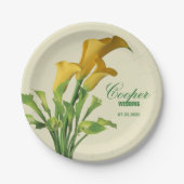 Assiettes En Carton Charming Calla Lily Plaques de papier Mariage (Devant)