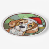 Assiettes En Carton Charming Canine Cheer : Noël à thème Beagle (Angle)