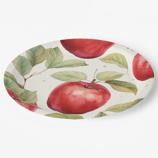 Assiettes En Carton Charming cueillir la pomme plaque (Angle)