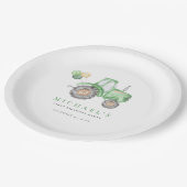 Assiettes En Carton Charming Green Tractor Anniversaire (Angle)