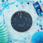 Assiettes En Carton Charming Star Struck Mariage | bleu marine (Fête)