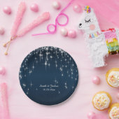 Assiettes En Carton Charming Star Struck Mariage | bleu marine (Fête)