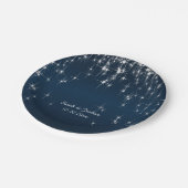 Assiettes En Carton Charming Star Struck Mariage | bleu marine (Angle)