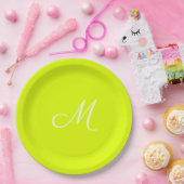 Assiettes En Carton Chartreuse jaune - monogrammed (Fête)
