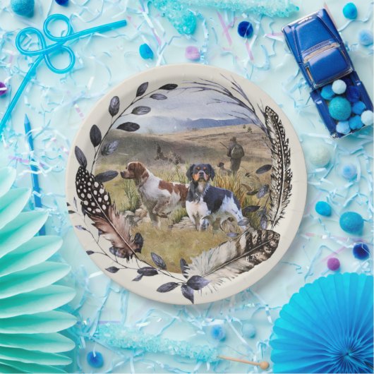 Assiettes En Carton Chasse à la caille avec un Espagnol breton, Art (Fête)