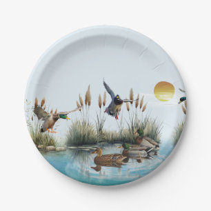 Assiettes En Carton Chasse au canard