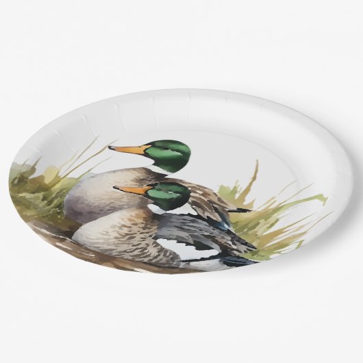 Assiettes En Carton Chasse au canard (Angle)