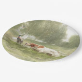 Assiettes En Carton Chasse au faisan avec pointeur (Angle)