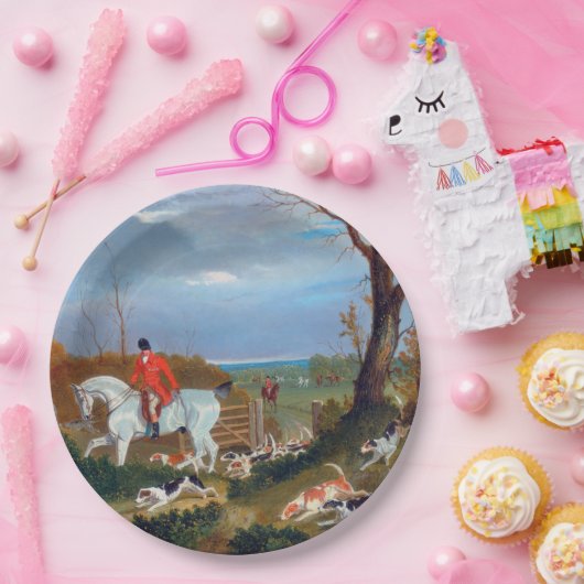 Assiettes En Carton Chasse au souffolk 1833 Plaque papier chasse au re (Fête)