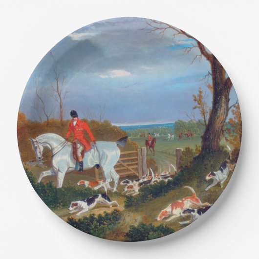 Assiettes En Carton Chasse au souffolk 1833 Plaque papier chasse au re (Devant)