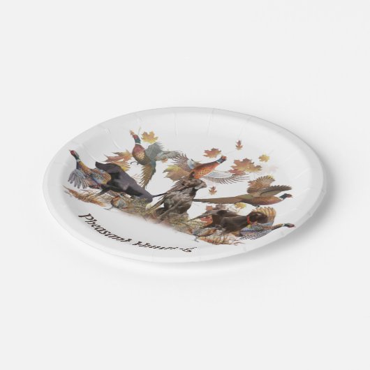 Assiettes En Carton Chasse aux faisans (Angle)