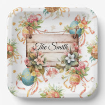 Chasse aux œufs de Pâques avec le nom de famille