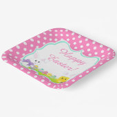 Assiettes En Carton Chasse aux oeufs de Pâques mignonne lapin et pouss (Angulaire)