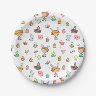 Assiettes En Carton Chasse aux oeufs mignon Fête de Pâques