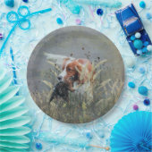 Assiettes En Carton Chasse avec Epagneul Breton (Fête)