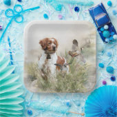 Assiettes En Carton Chasse avec un chien breton, Art (Fête)